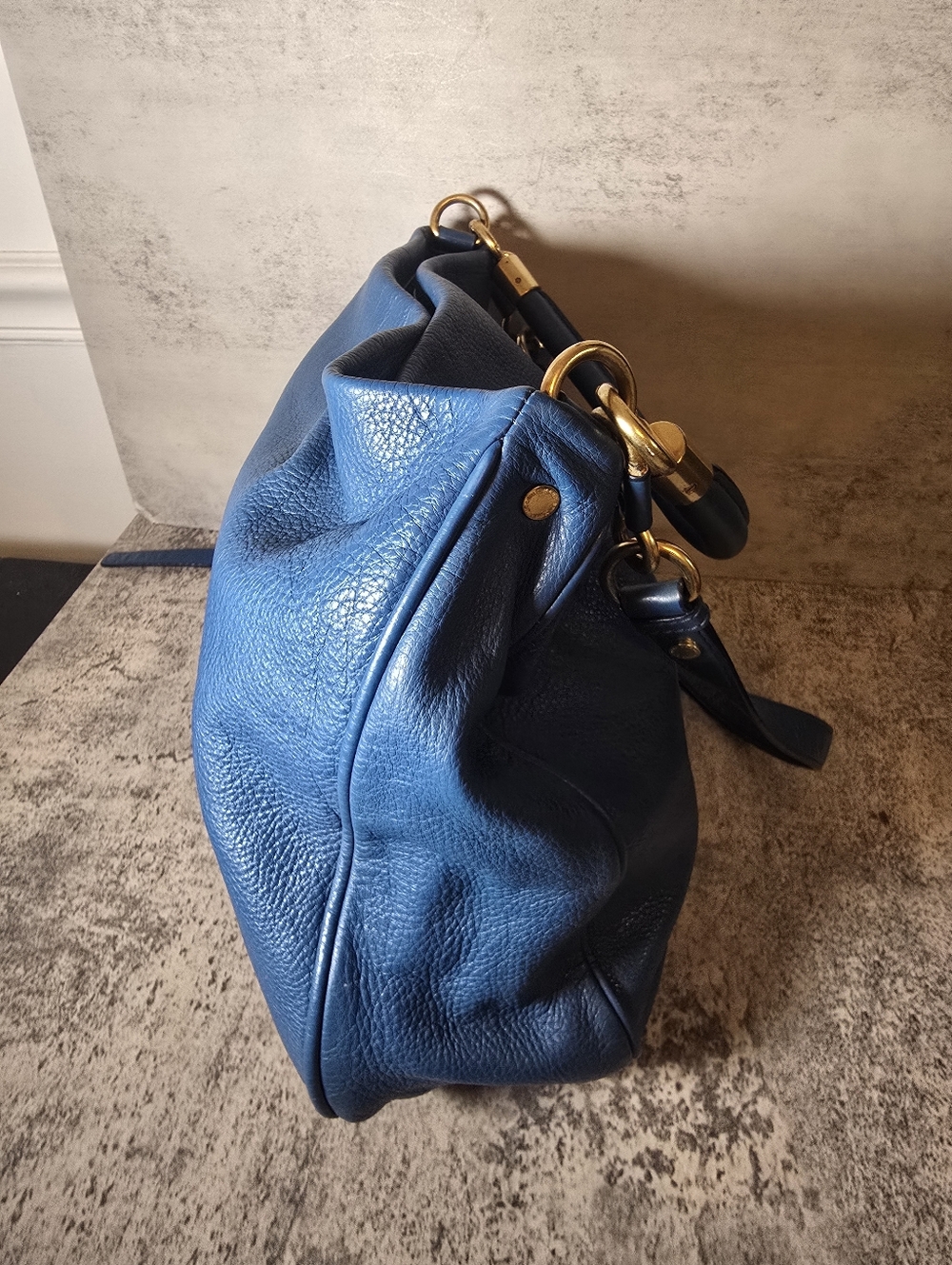 Marc by Marc Jacobs Hobo Leather Bag Crossbody Shoulder Teal Blue - Picture 5 of 11